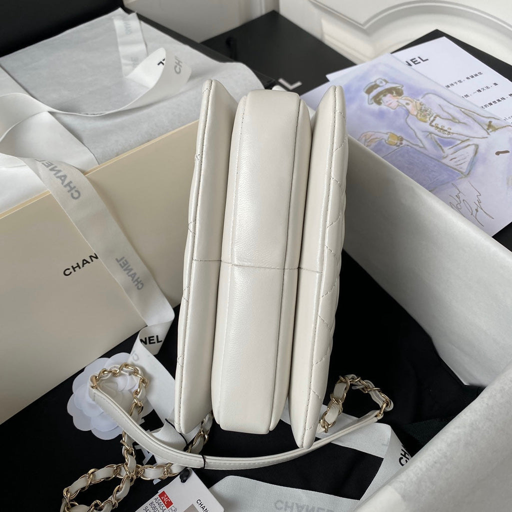 Chanel Mini Flap bag with top handle AS4564 Lambskin Beige