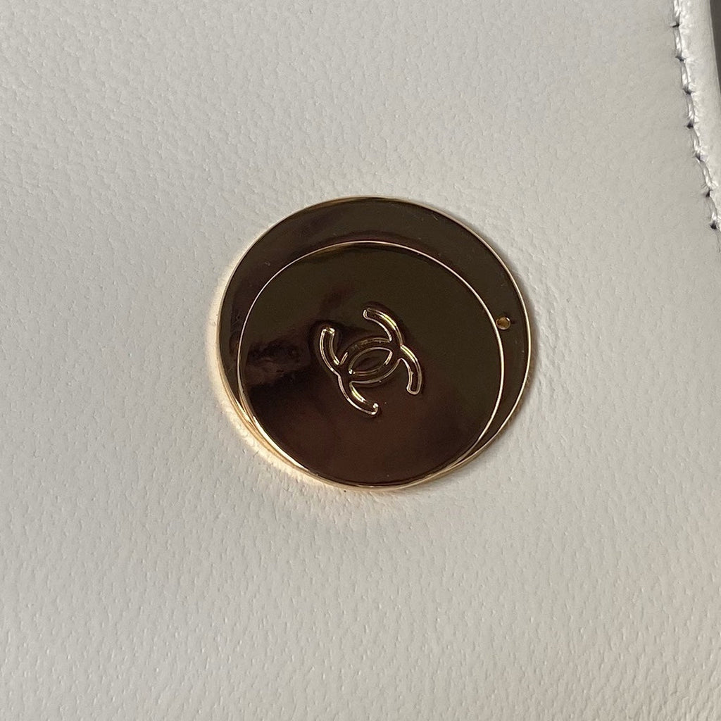 Chanel Mini Flap bag with top handle AS4564 Lambskin Beige