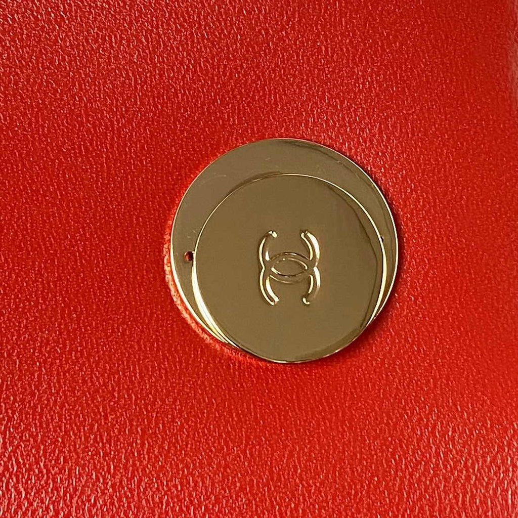 Chanel Mini Flap bag with top handle AS4564 Lambskin Red