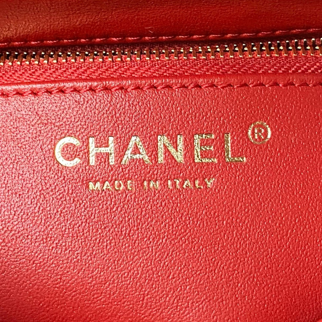Chanel Mini Flap bag with top handle AS4564 Lambskin Red