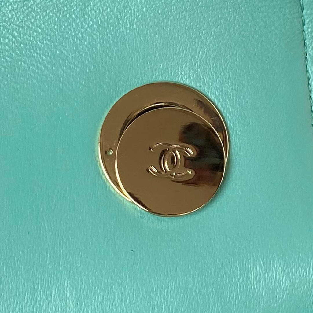 Chanel Mini Flap bag with top handle AS4564 Lambskin Blue