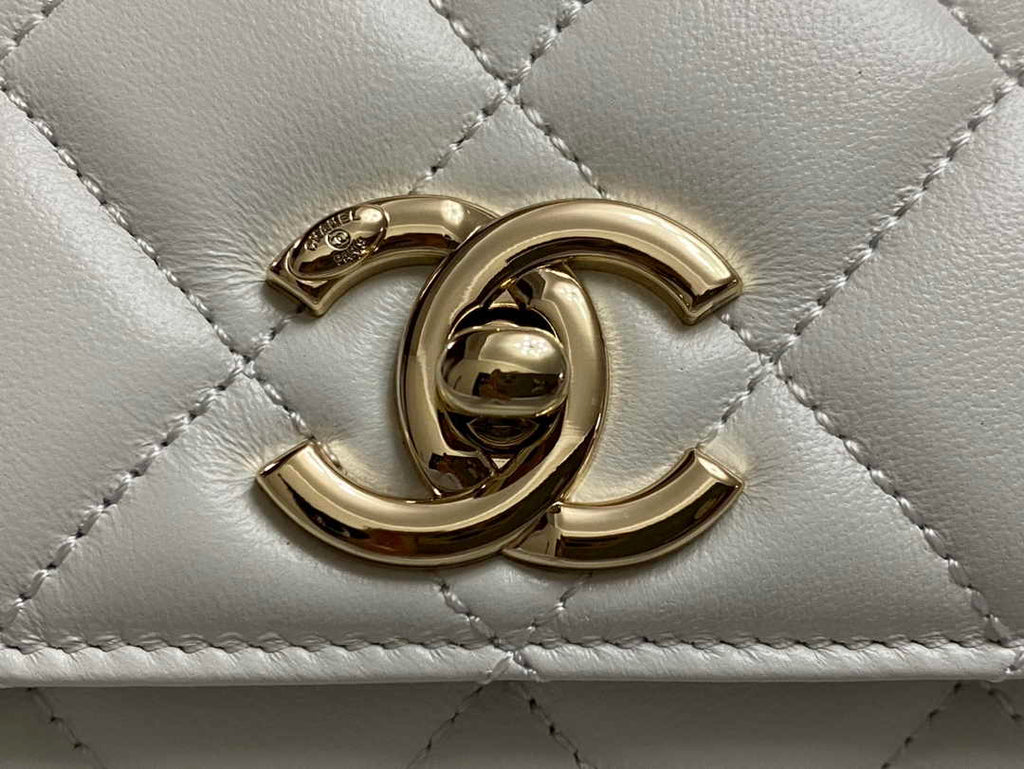 Chanel Mini Flap bag with top handle AS4564 Beige Lambskin