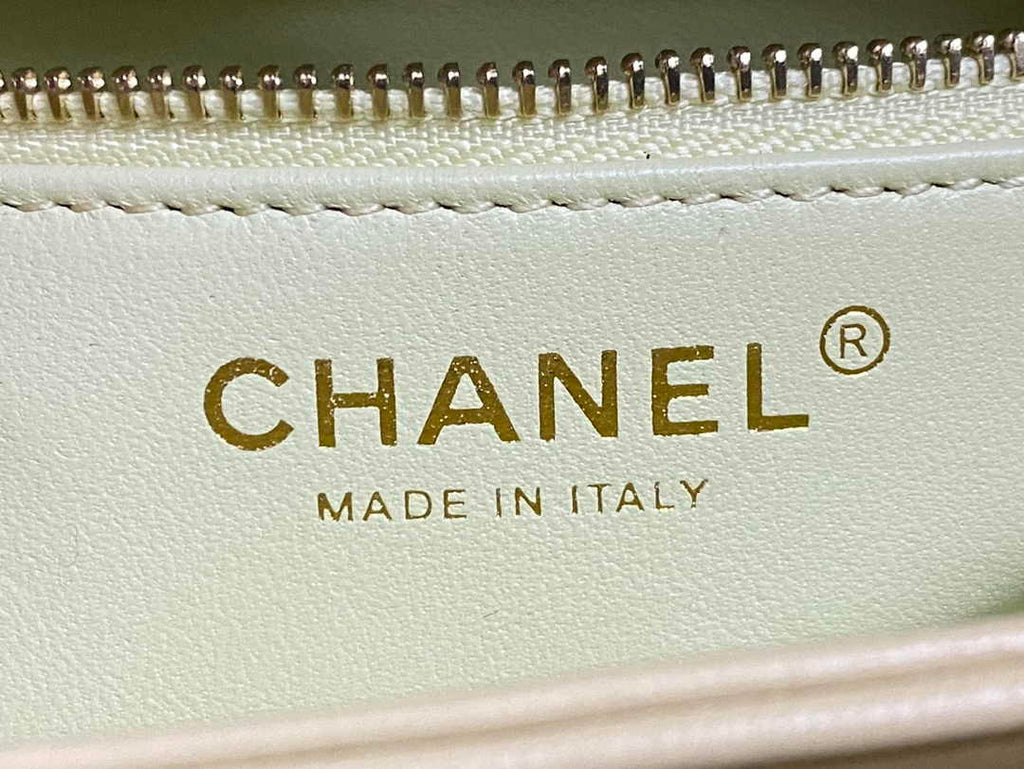 Chanel Mini Flap bag with top handle AS4564 Yellow Lambskin