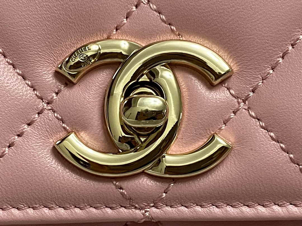Chanel Mini Flap bag with top handle AS4564 Pink Lambskin