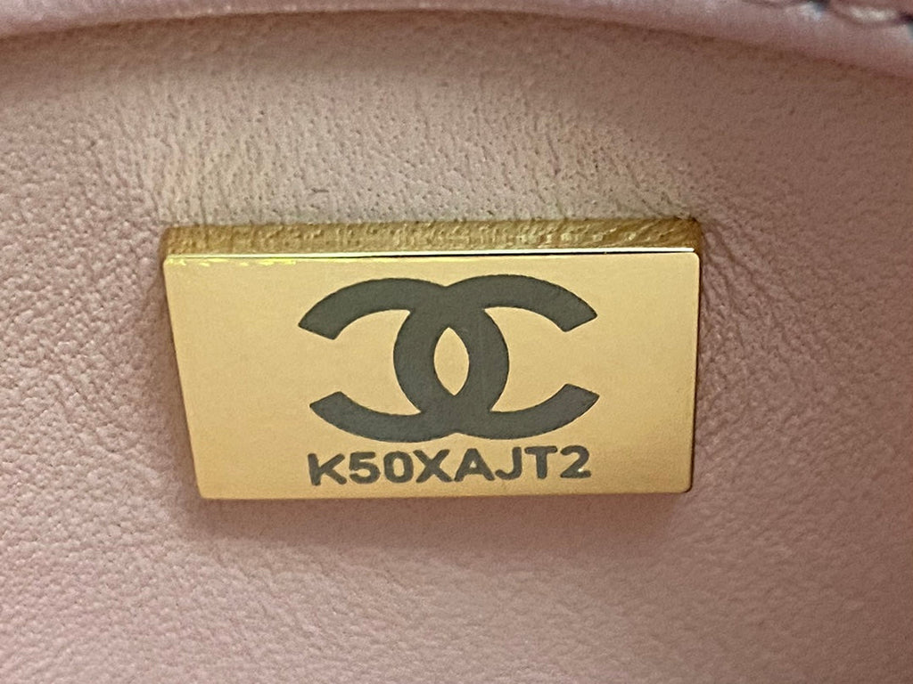 Chanel Mini Flap bag with top handle AS4564 Pink Lambskin