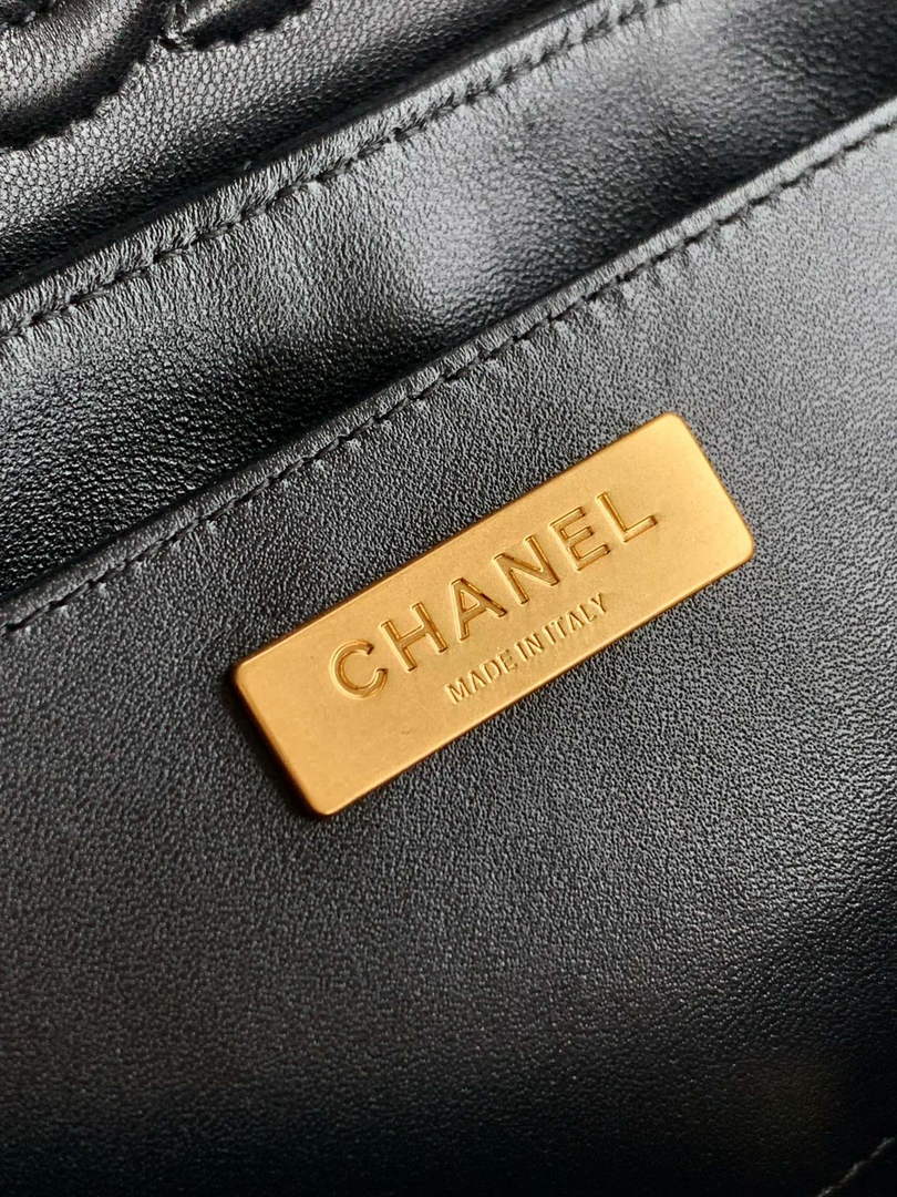 Chanel mini flap bag with top handle, AS5354, Black lambskin