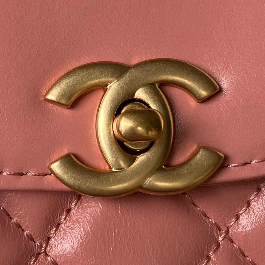 Chanel Mini Shopping Bag AS4416 Pink Shiny Aged Calfskin