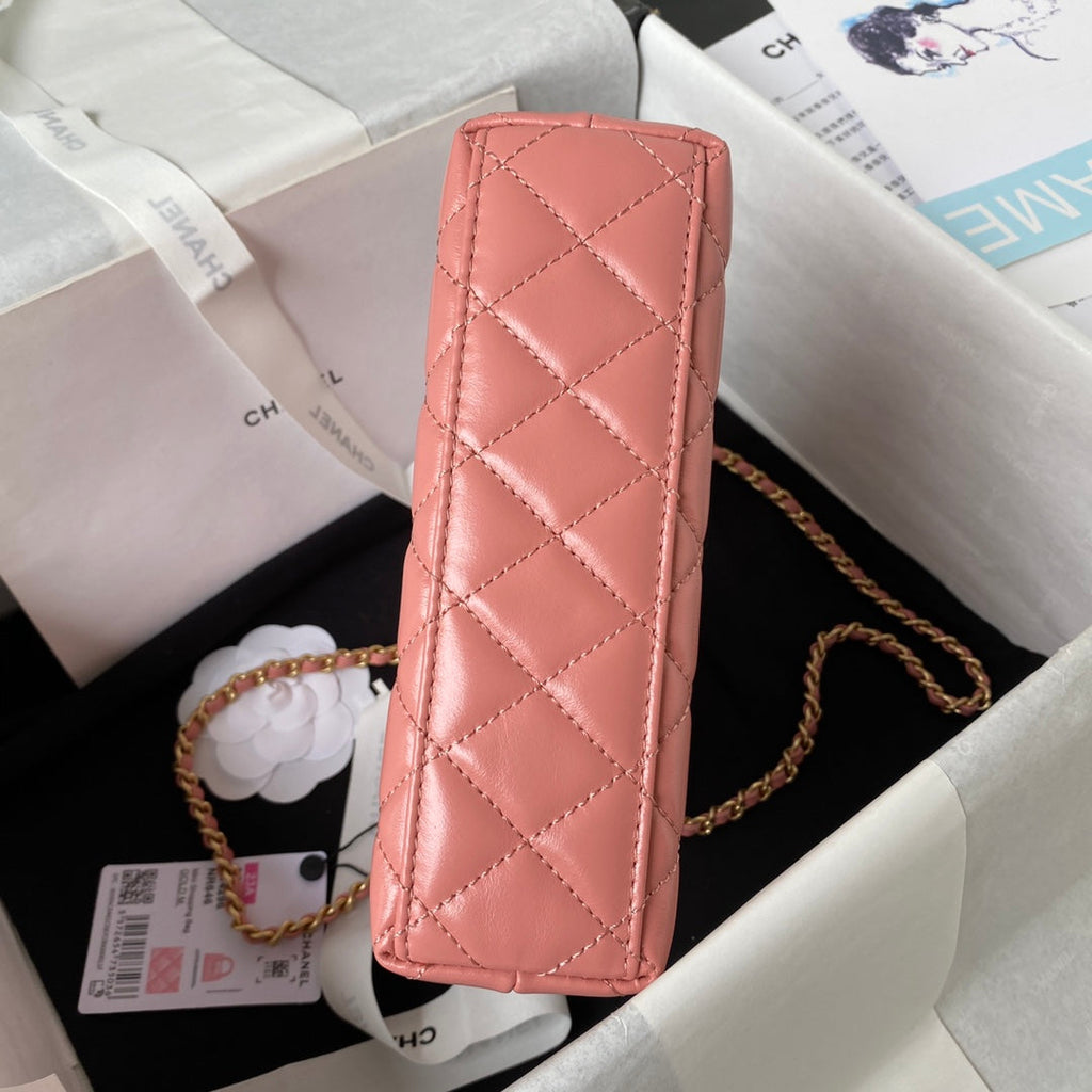 Chanel Mini Shopping Bag AS4416 Pink Shiny Aged Calfskin