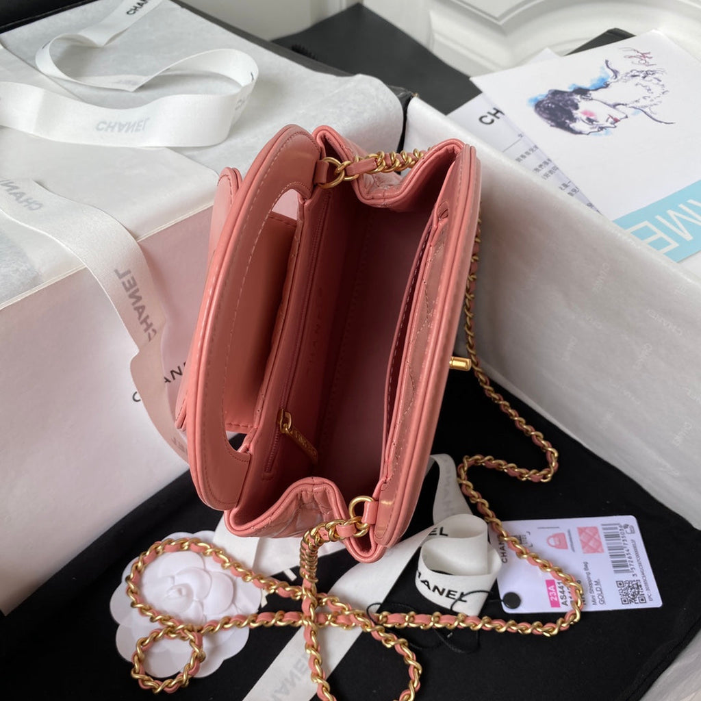 Chanel Mini Shopping Bag AS4416 Pink Shiny Aged Calfskin