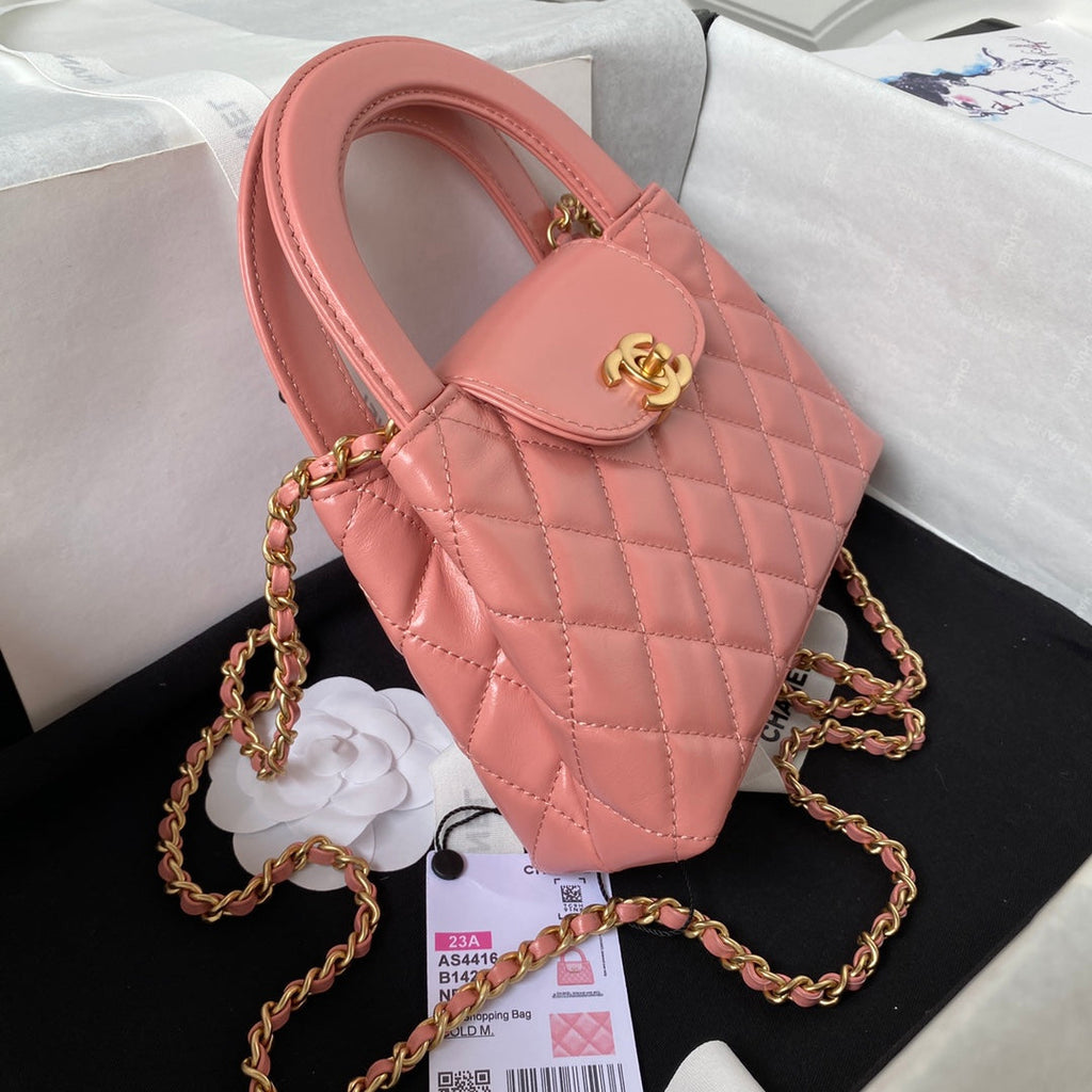 Chanel Mini Shopping Bag AS4416 Pink Shiny Aged Calfskin
