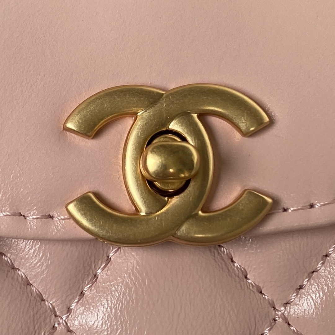 Chanel AS4416 Mini Shopping Bag Pink Shiny Aged Calfskin Gold