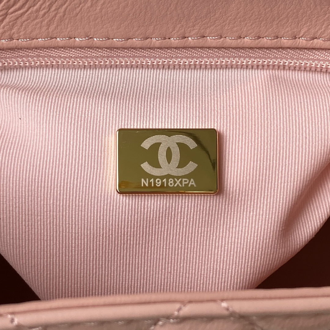 Chanel AS4416 Mini Shopping Bag Pink Shiny Aged Calfskin Gold