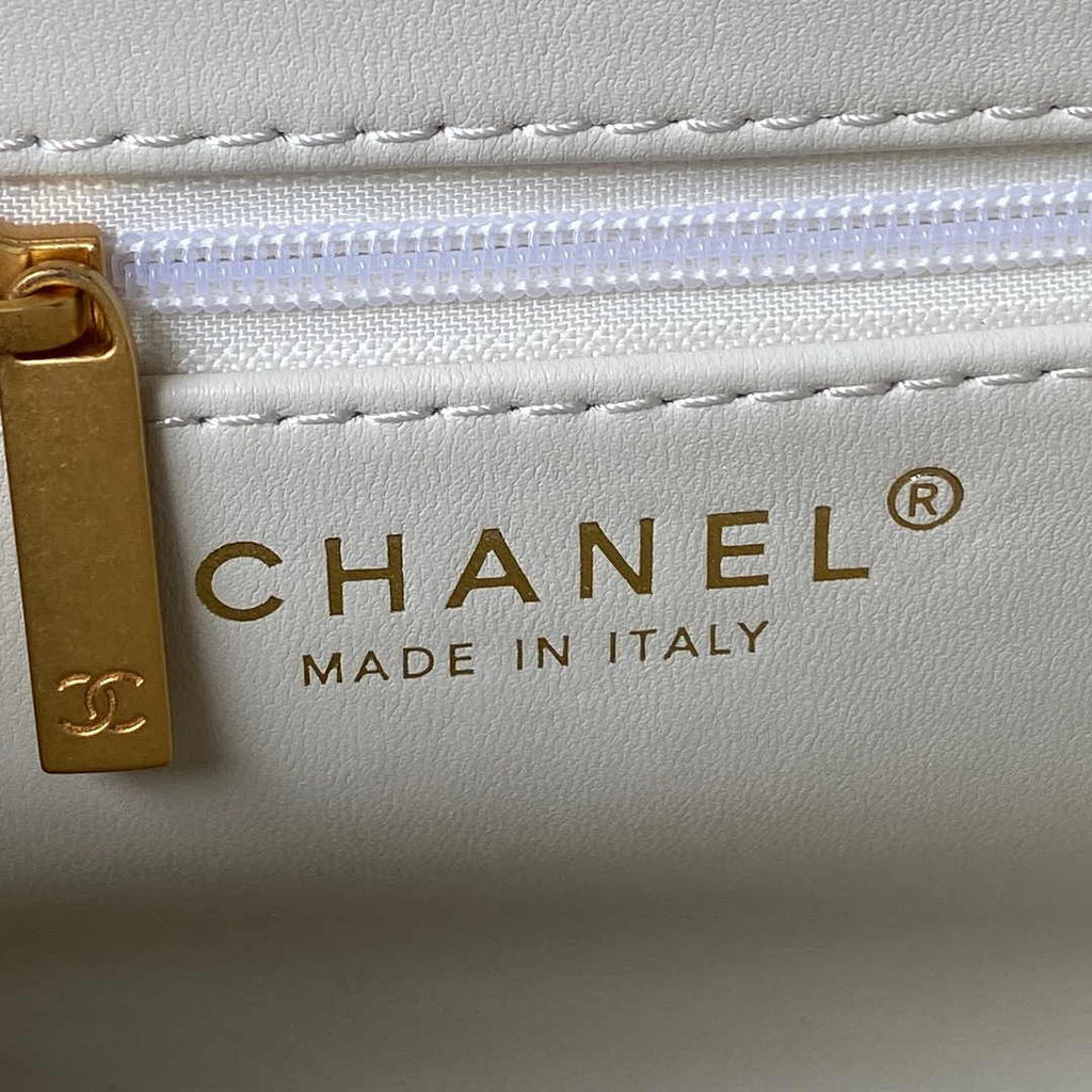 Chanel AS4416 Mini Shopping Bag Beige Shiny Aged Calfskin Gold