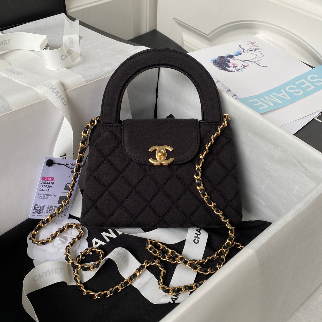 Chanel Mini Shopping Bag AS4416 Satin Black