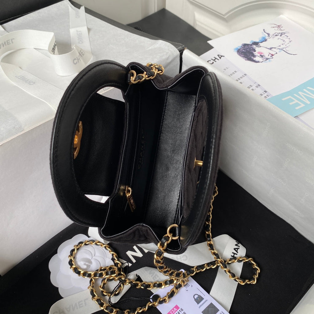 Chanel Mini Shopping Bag AS4416 Satin Black