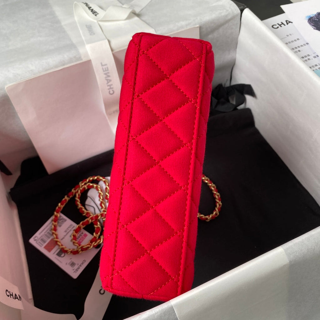 Chanel Mini Shopping Bag AS4416 Satin Red