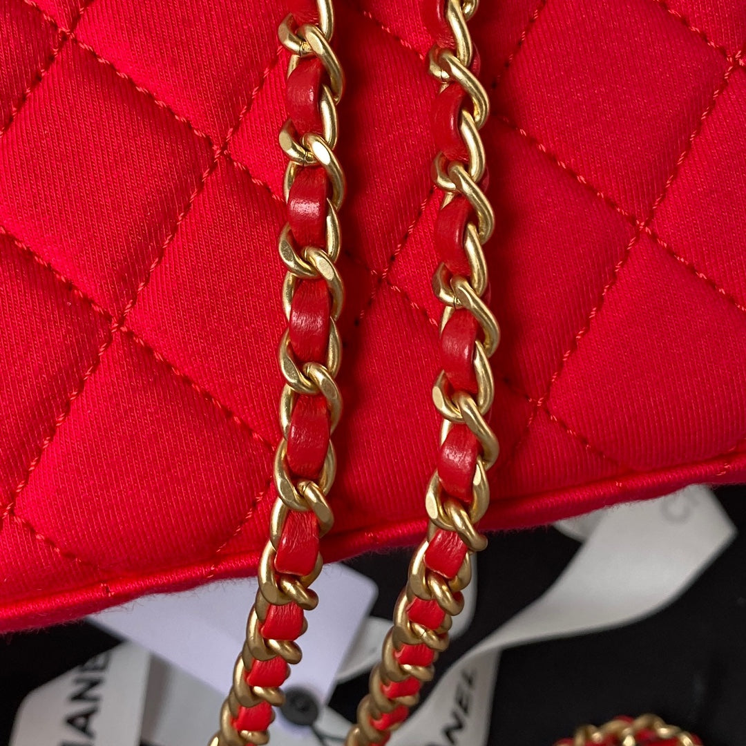 Chanel Mini Shopping Bag AS4416 Satin Red