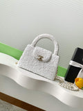 Chanel Satin Sequins Mini Shopping Bag AS4416 White