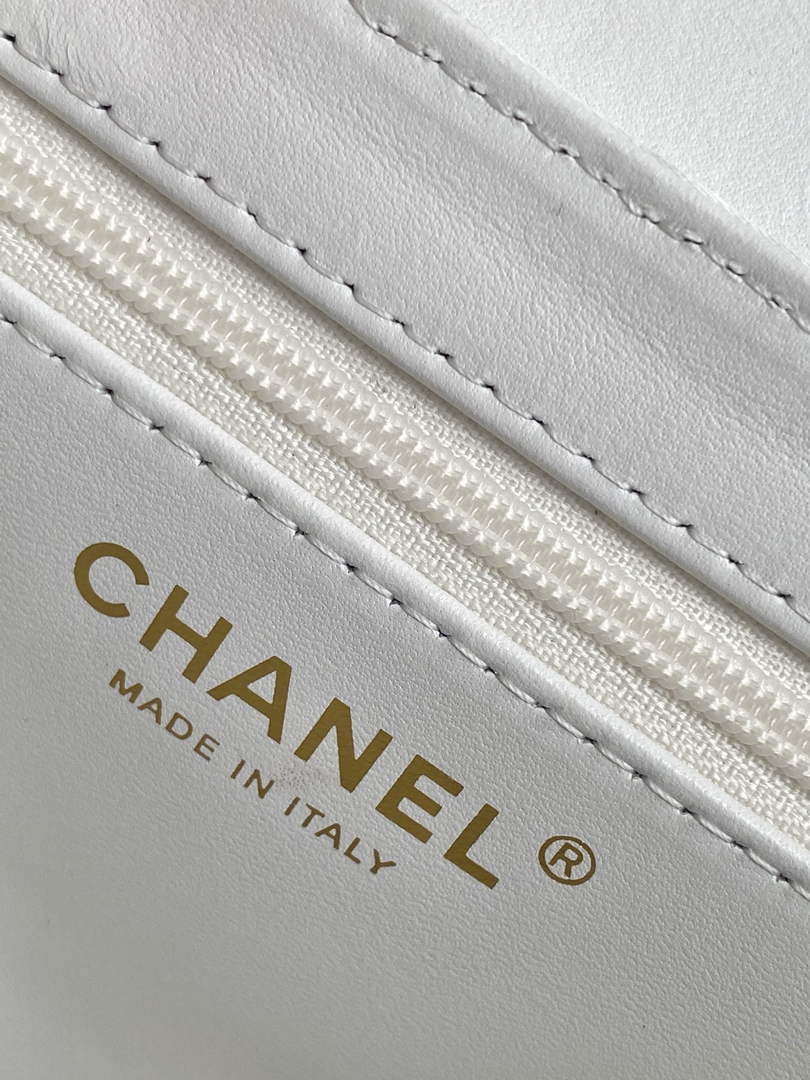 Chanel Mini Shopping Bag, AS4416 Sequins White