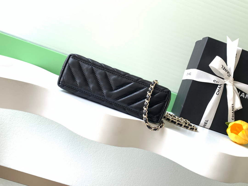 Chanel Mini Shopping Bag, AS4416 Shiny Lambskin Black