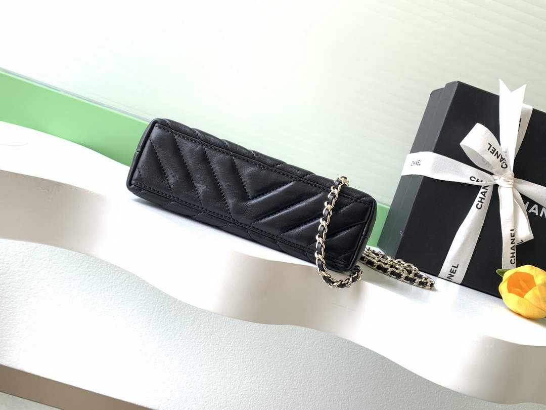 Chanel Mini Shopping Bag, AS4416 Shiny Lambskin Black