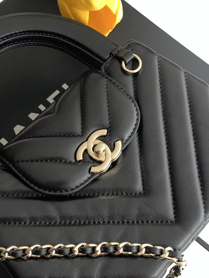 Chanel Mini Shopping Bag, AS4416 Shiny Lambskin Black