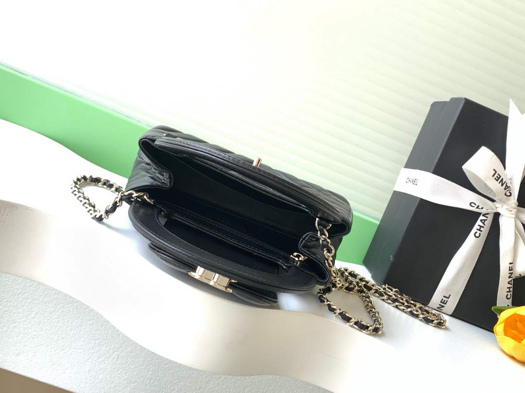 Chanel Mini Shopping Bag, AS4416 Shiny Lambskin Black
