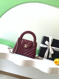 Chanel Mini Shopping Bag, AS4416 Shiny Lambskin Wine Red