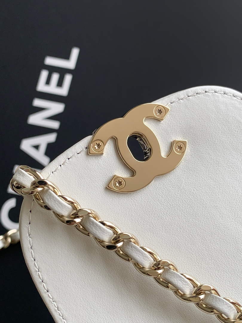 Chanel Mini Shopping Bag, AS4416 Shiny Lambskin White