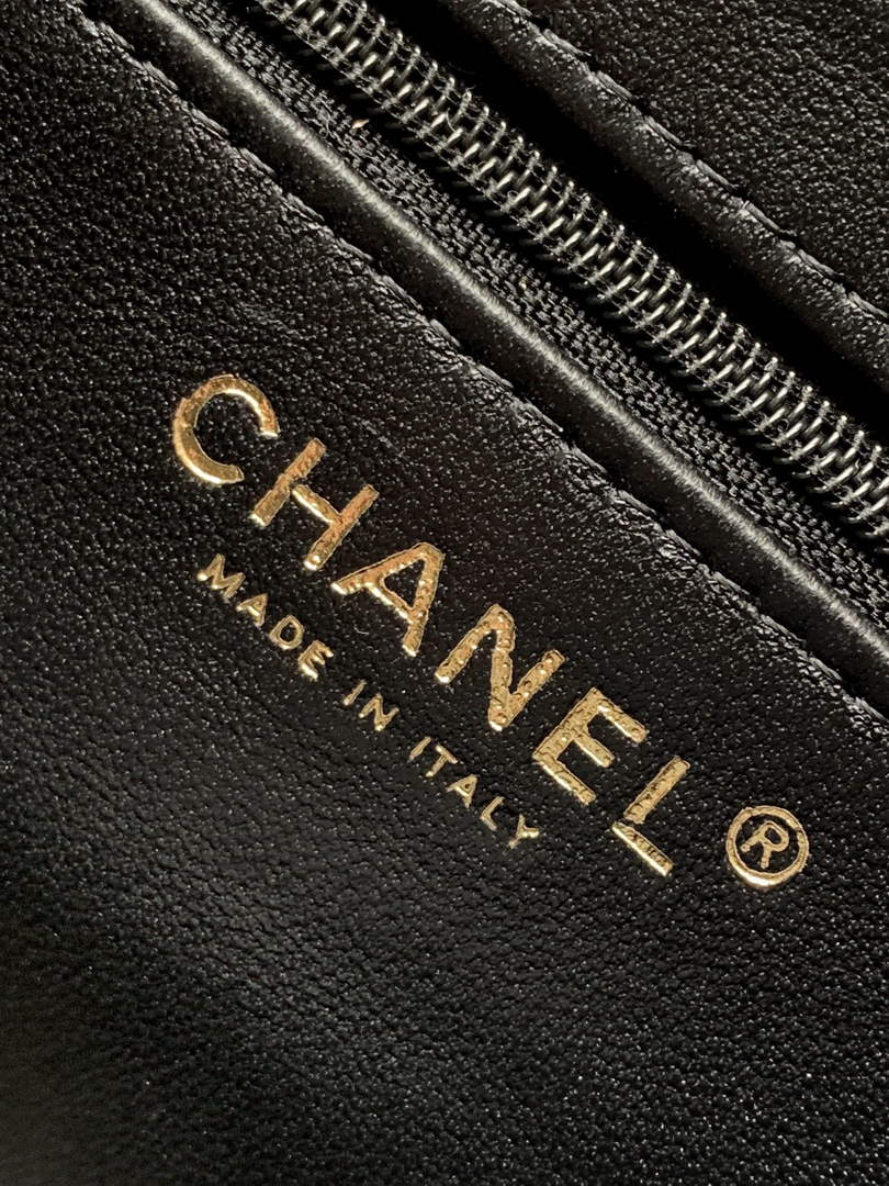Chanel Mini Shopping Bag, AS4416 Raffia-Effect Fabric Beige