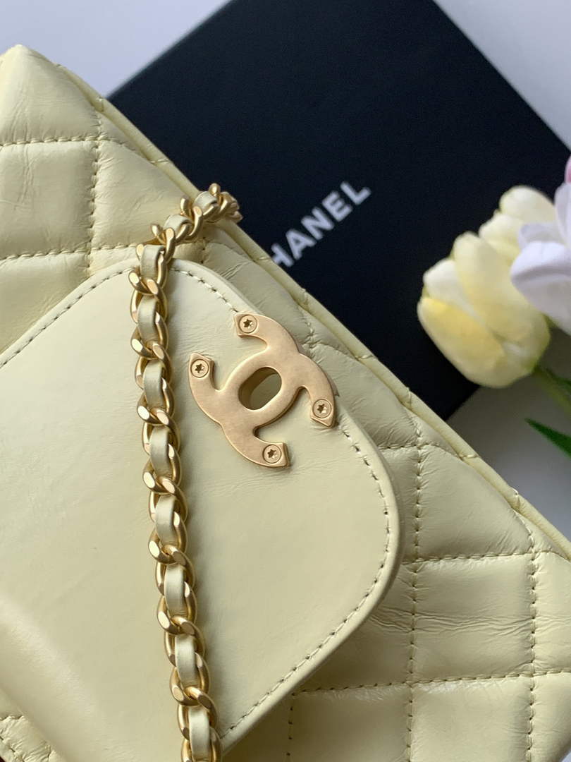 Chanel Calfskin Mini Shopping Bag AS4416 Yellow