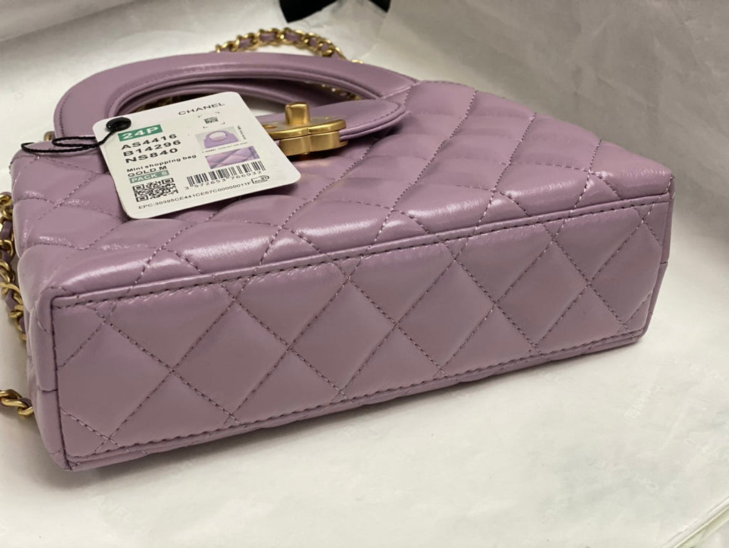 Chanel Calfskin Mini Shopping Bag AS4416 Light Purple