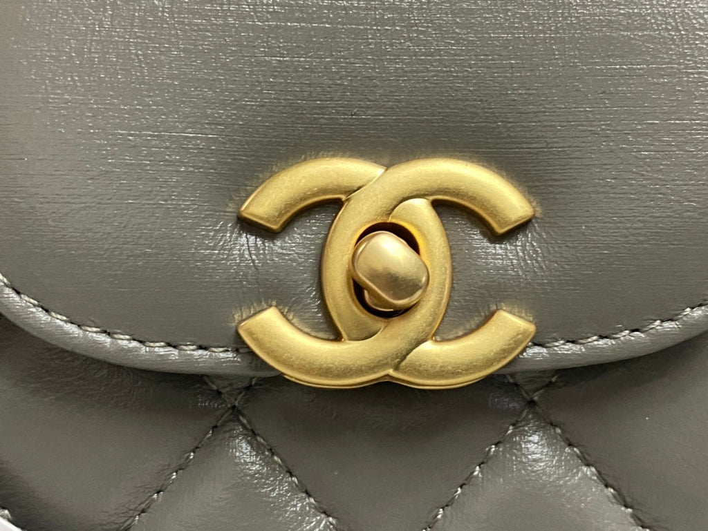Chanel Calfskin Mini Shopping Bag AS4416 Dark Gray