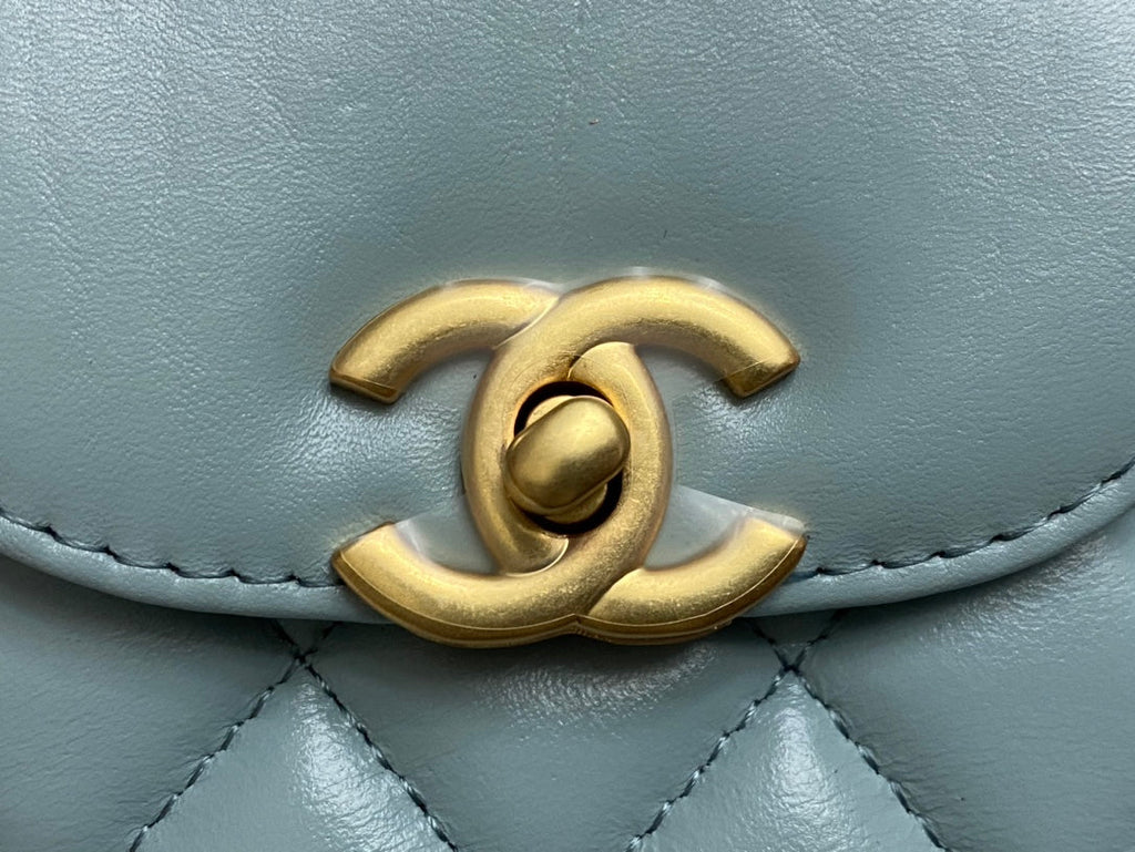 Chanel Calfskin Mini Shopping Bag AS4416 Light Blue