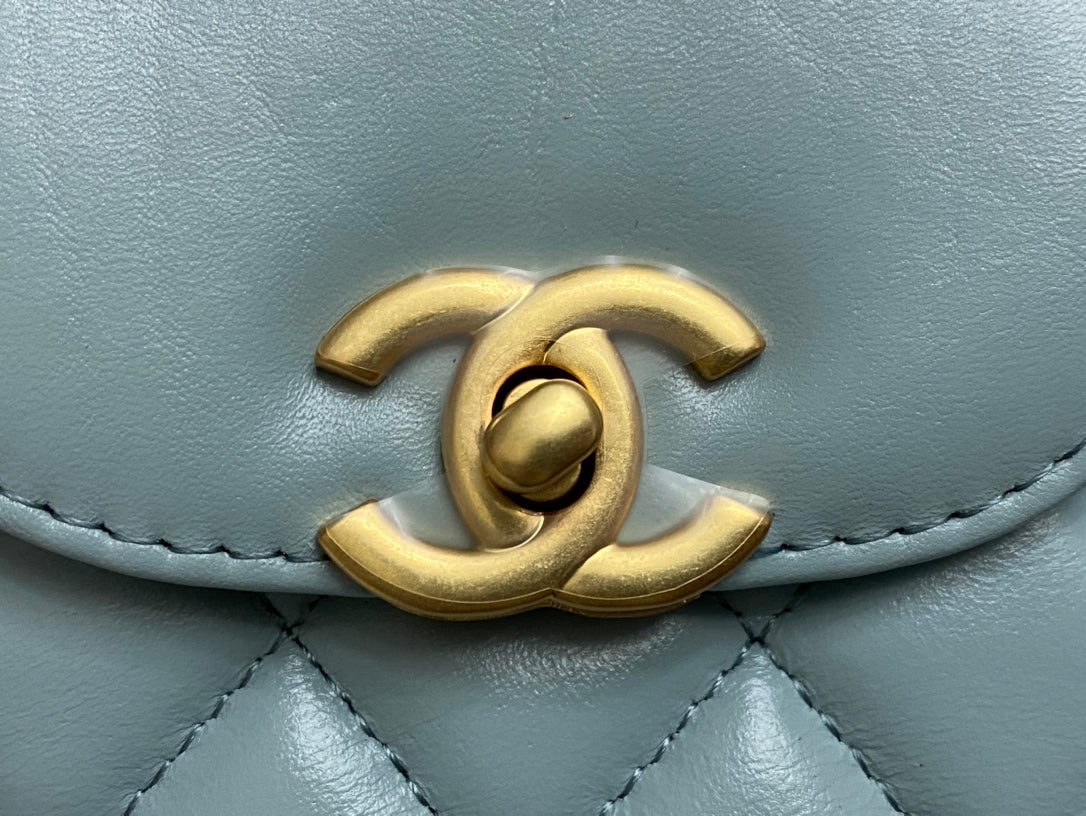 Chanel Calfskin Mini Shopping Bag AS4416 Light Blue