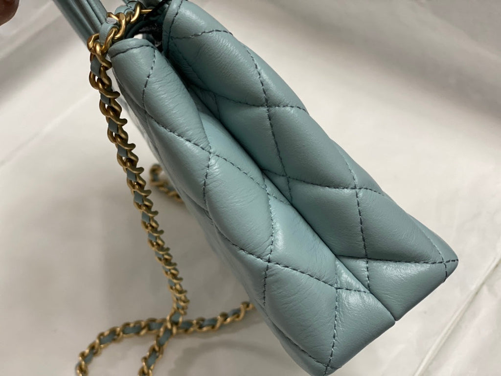 Chanel Calfskin Mini Shopping Bag AS4416 Light Blue