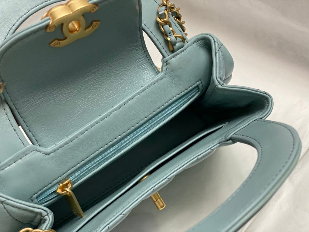 Chanel Calfskin Mini Shopping Bag AS4416 Light Blue