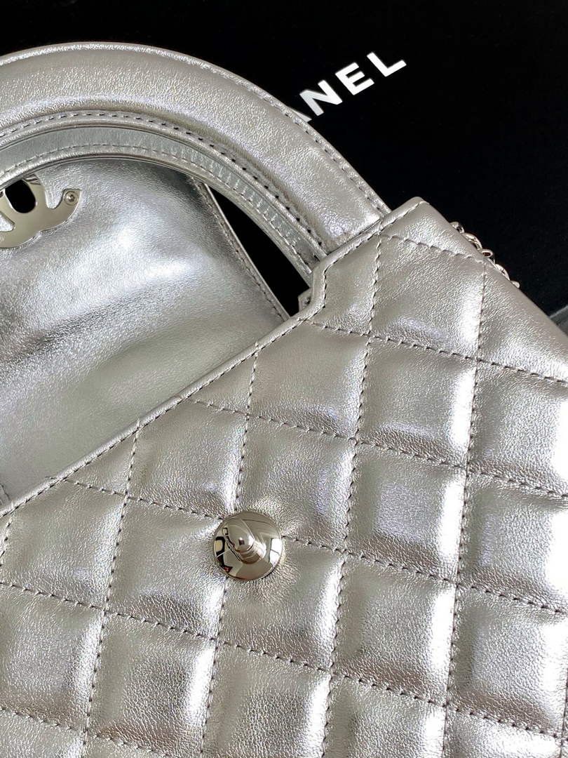 Chanel Calfskin Mini Shopping Bag AS4416 Silver