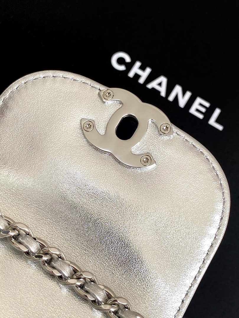 Chanel Calfskin Mini Shopping Bag AS4416 Silver