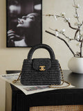 Chanel Mini Shopping Bag, AS4416 Braided Raffia Black