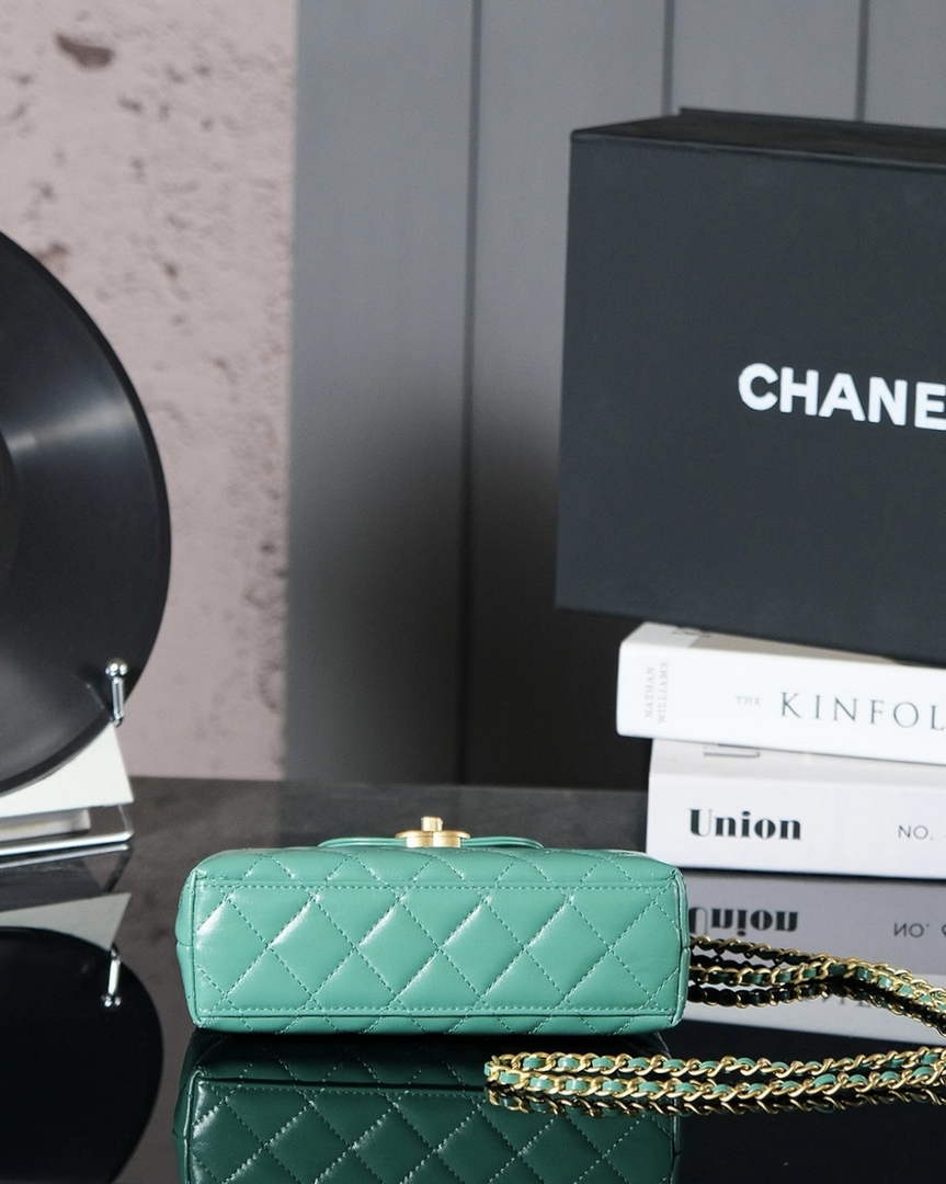 Chanel Calfskin Mini Shopping Bag AS4416 Light Green