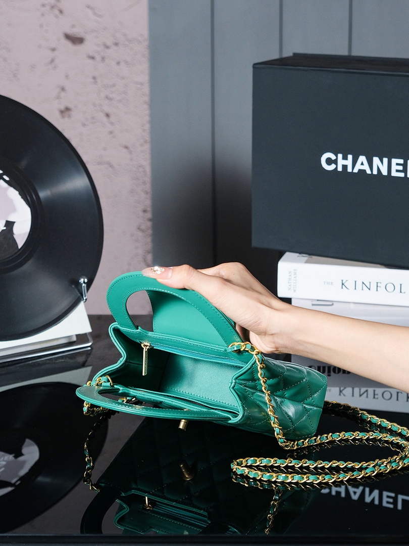 Chanel Calfskin Mini Shopping Bag AS4416 Light Green