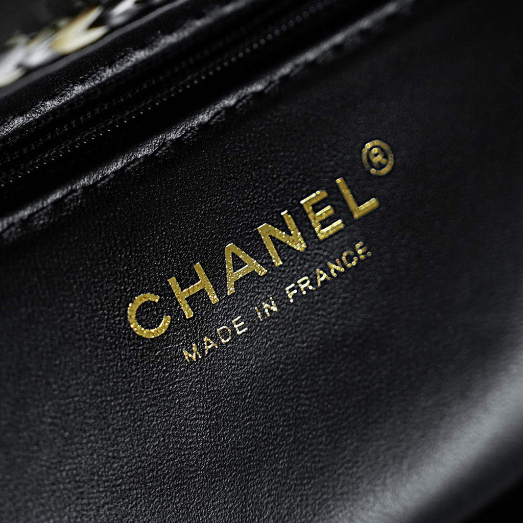 Chanel Mini Shopping Bag, AS4416 Raffia-Effect Fabric Gray