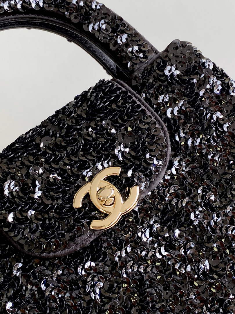 Chanel Mini Shopping Bag, AS4416 Sequins Black