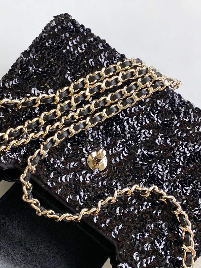 Chanel Mini Shopping Bag, AS4416 Sequins Black