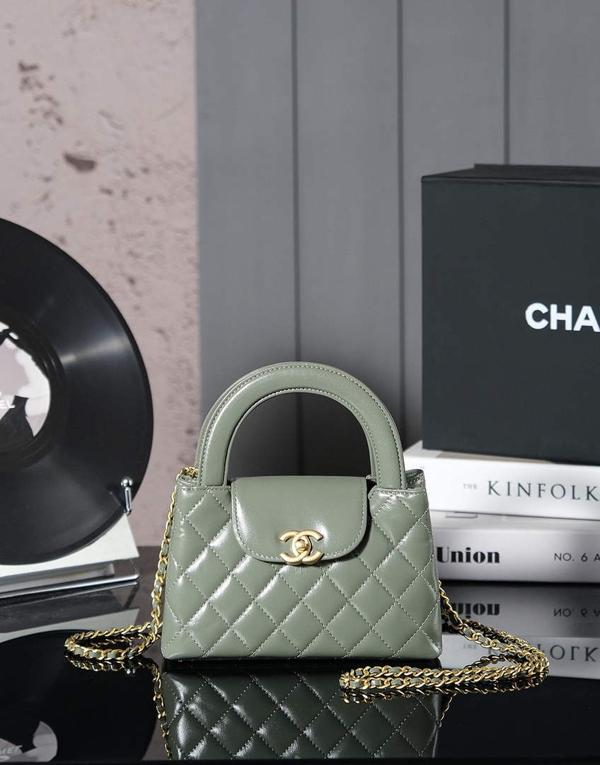 Chanel Calfskin Mini Shopping Bag AS4416 Dark Green