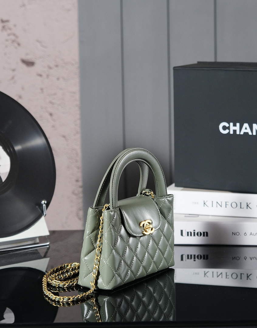 Chanel Calfskin Mini Shopping Bag AS4416 Dark Green