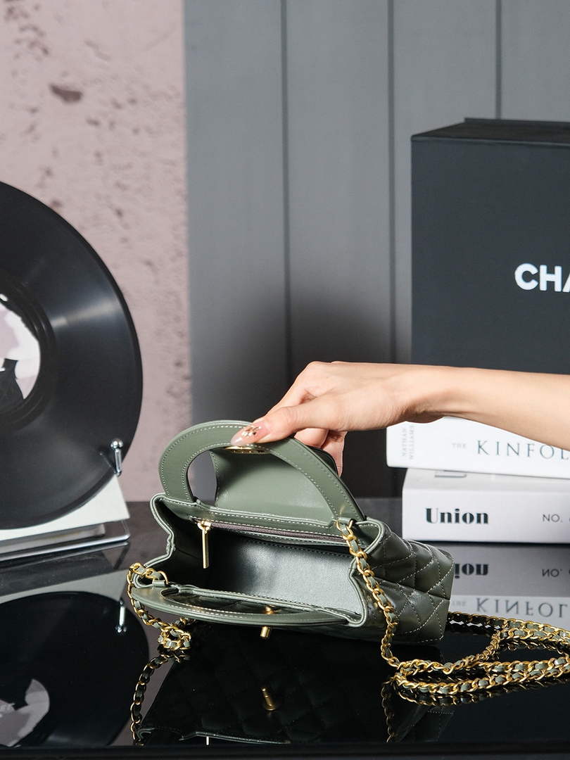 Chanel Calfskin Mini Shopping Bag AS4416 Dark Green
