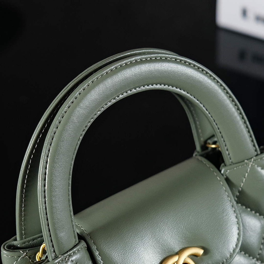 Chanel Calfskin Mini Shopping Bag AS4416 Dark Green