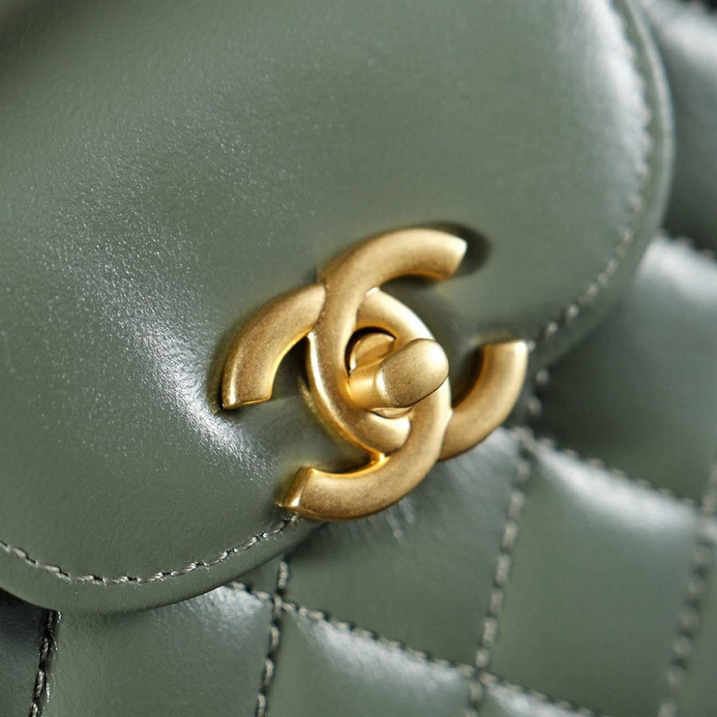 Chanel Calfskin Mini Shopping Bag AS4416 Dark Green
